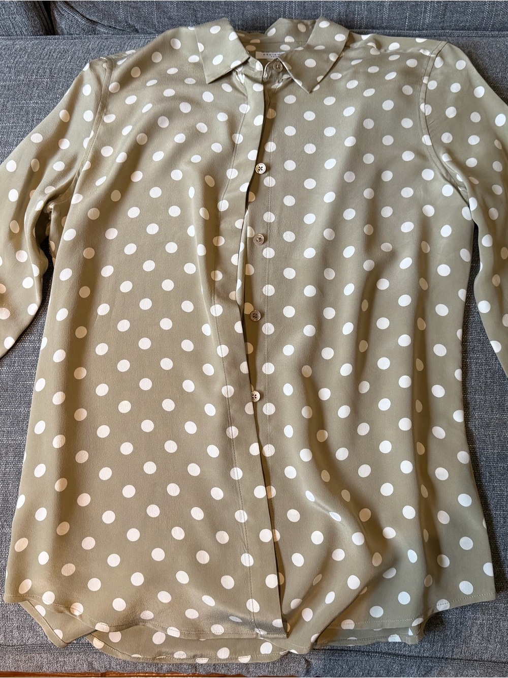 Equipment Beige Polka Dot Button-Down Shirt